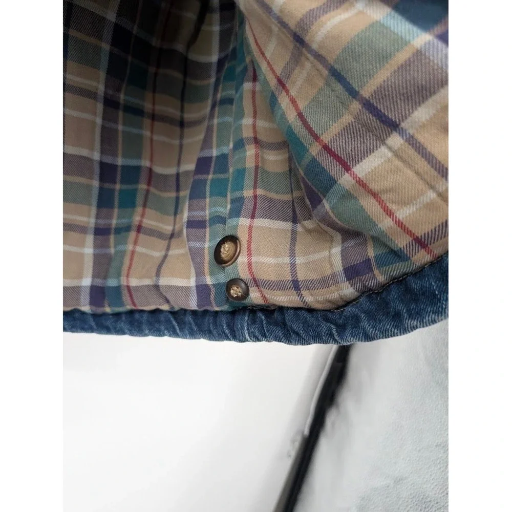 Arizona Jean Co. Vintage Flannel Lined Jean Jacket Corduroy Collar Youth 14/16